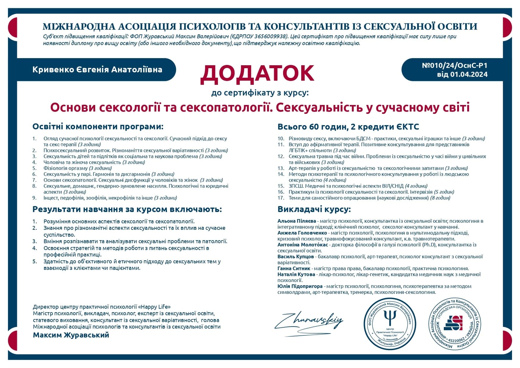 Сертифікат 24