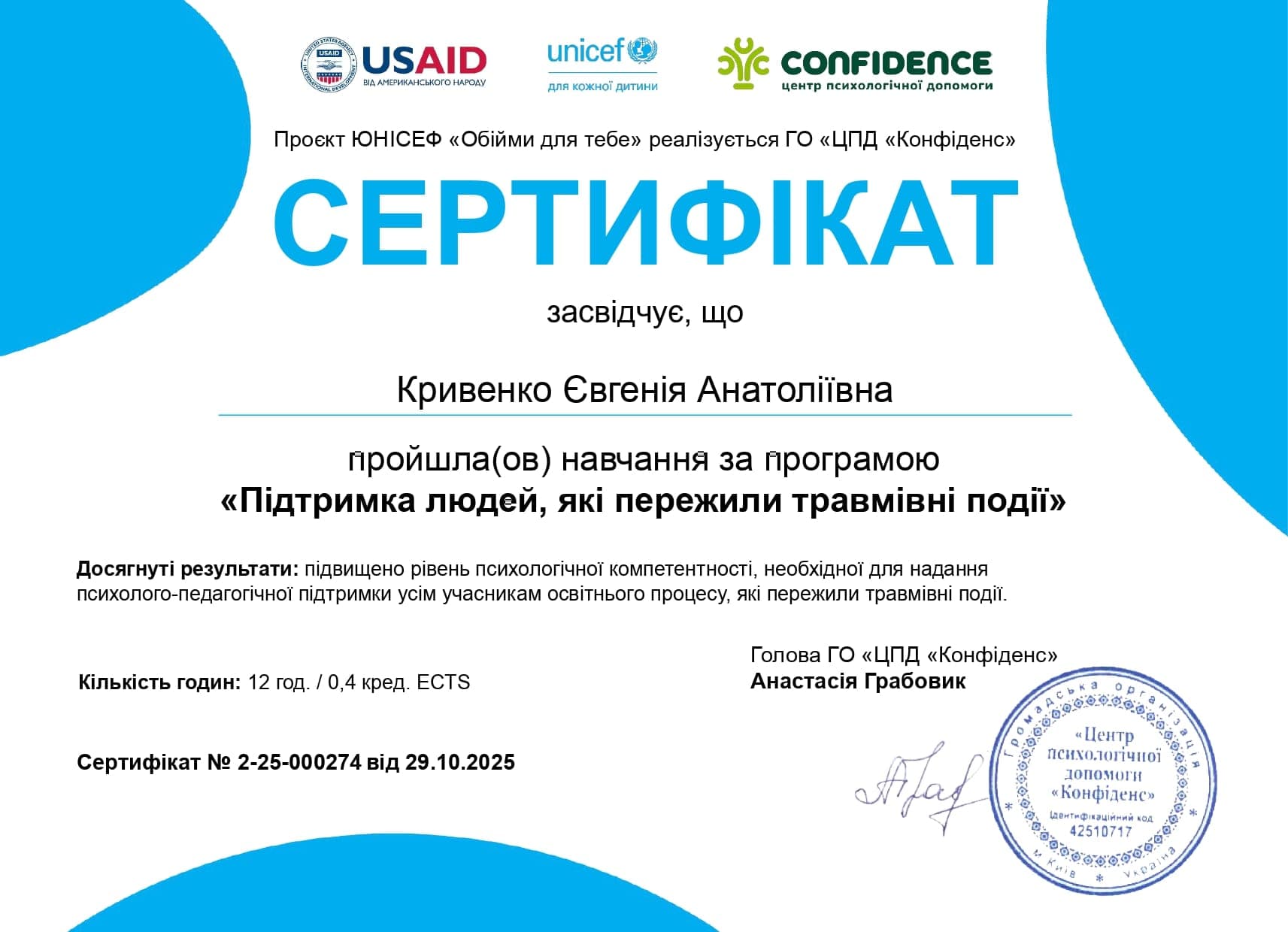 Сертифікат 13